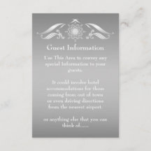 Elegante tarjeta de información de invitado blanco