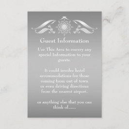 Recepción Elegante tarjeta de información de invitado blanco