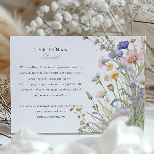 Recepción Elegante tarjeta de información para Bodas de flor