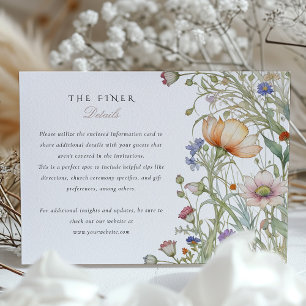 Recepción Elegante tarjeta de información para Bodas de flor