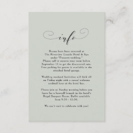 Recepción Elegante tarjeta de información simple de boda ver
