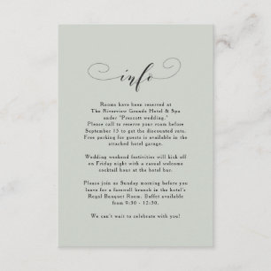 Recepción Elegante tarjeta de información simple de boda ver