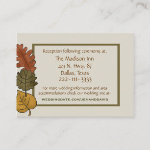 Recepción Elegante tarjeta de inscripción de boda de otoño