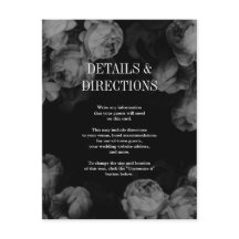 Elegante tarjeta de inserción Boda de rosas blanca