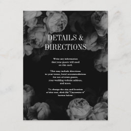 Recepción Elegante tarjeta de inserción Boda de rosas blanca