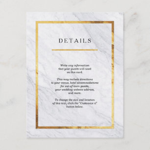 Recepción Elegante tarjeta de inserción de Boda de oro de má