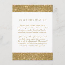 Recepción Elegante tarjeta de inserción de Boda de Purpurina