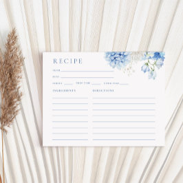 Recepción Elegante Tarjeta de Receta de Ducha Azul Floral Br