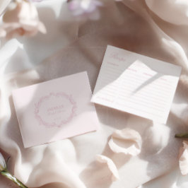 Recepción Elegante tarjeta de receta romántica de ducha de n