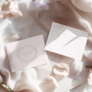 Recepción Elegante tarjeta de receta romántica de ducha de n