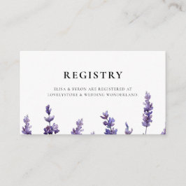 Recepción Elegante tarjeta de registro de bodas de lavanda f