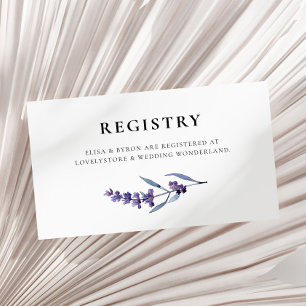 Recepción Elegante tarjeta de registro de bodas de lavanda f