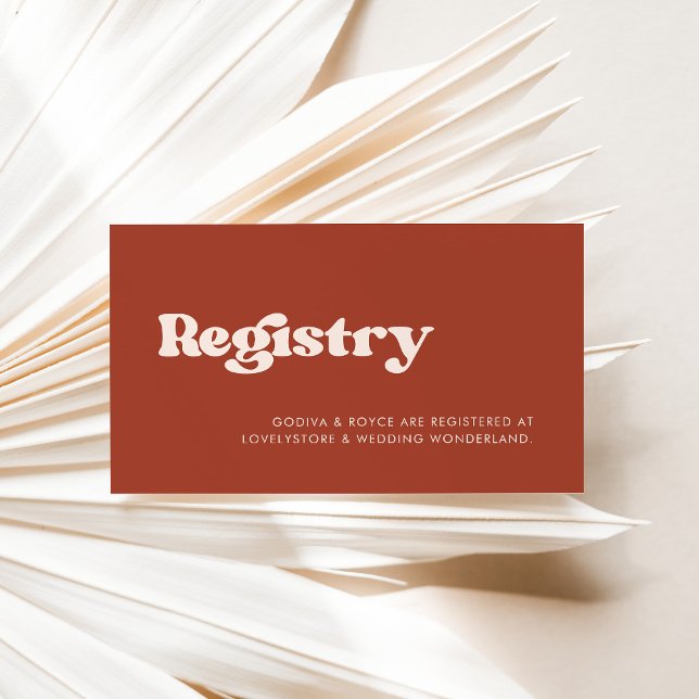 Recepción Elegante tarjeta de registro de bodas de terracota (Subido por el creador)