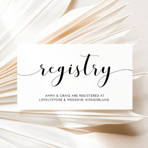 Recepción Elegante tarjeta de registro de bodas en blanco y