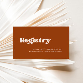 Recepción Elegante tarjeta de registro del boda del naranja 