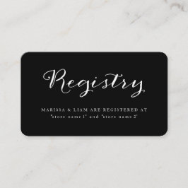 Recepción Elegante tarjeta de registro en blanco y negro