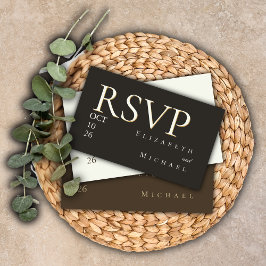 Recepción Elegante tarjeta de respuesta de boda minimalista 