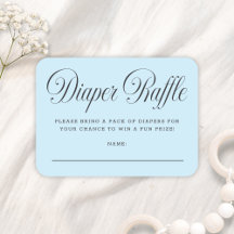 Elegante tarjeta de rifa de pañales para baby show