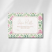 Elegante Tarjeta de Rifra de Pañales con Marco Flo