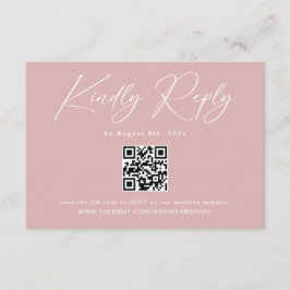 Recepción Elegante tarjeta de RSVP de boda rosa polvorienta
