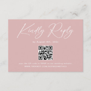 Recepción Elegante tarjeta de RSVP de boda rosa polvorienta