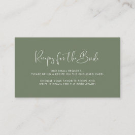 Recepción Elegante tarjeta de solicitud de Receta verde sabi