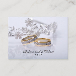 Recepción Elegante tarjeta RSVP de Banda Boda de Oro / Plati