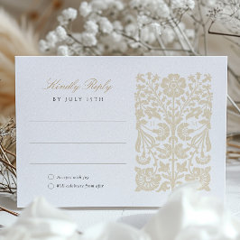 Recepción Elegante tarjeta RSVP de Boda con Flores de Marfil