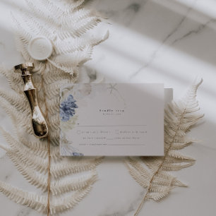 Recepción Elegante tarjeta RSVP de boda costera