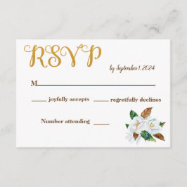 Recepción Elegante Tarjeta RSVP de boda de Magnolia