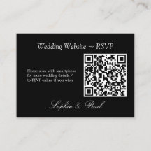 Elegante tarjeta RSVP del sitio web de código QR b