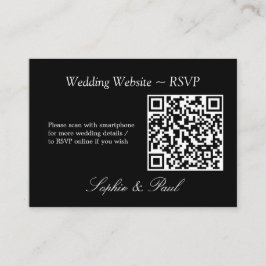 Recepción Elegante tarjeta RSVP del sitio web de código QR b