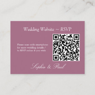 Recepción Elegante tarjeta RSVP del sitio web de código QR d