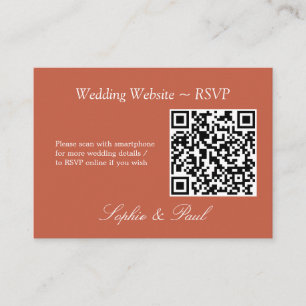 Recepción Elegante tarjeta RSVP del sitio web de código QR d
