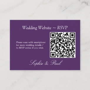 Recepción Elegante Tarjeta RSVP del sitio web de código QR m