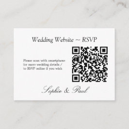 Recepción Elegante tarjeta RSVP del sitio web de código QR M