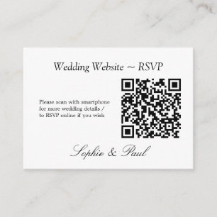 Recepción Elegante tarjeta RSVP del sitio web de código QR M