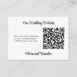 Recepción Elegante tarjeta RSVP del sitio web de código QR M