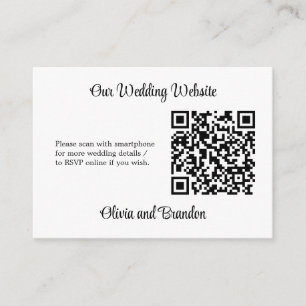 Recepción Elegante tarjeta RSVP del sitio web de código QR M