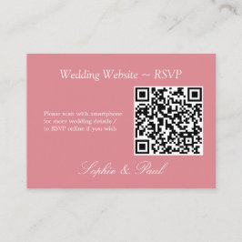 Recepción Elegante tarjeta RSVP del sitio web de código QR r
