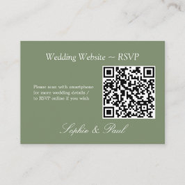 Recepción Elegante Tarjeta RSVP para el sitio web de código