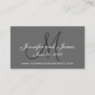Recepción Elegante tarjeta web de Boda de carbón vegetal gri