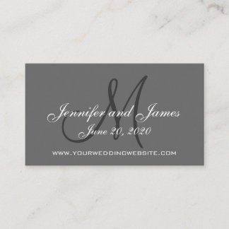 Recepción Elegante tarjeta web de Boda de carbón vegetal gri