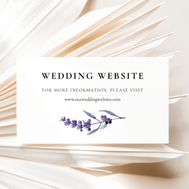 Recepción Elegante tarjeta web de boda de lavanda floral (Subido por el creador)