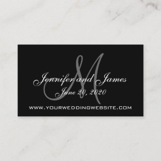 Recepción Elegante tarjeta web de Boda gris negro