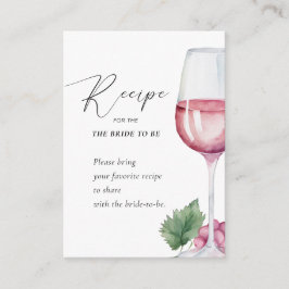 Recepción Elegante Vino antes de Vows Bridal Ducha Tarjeta d