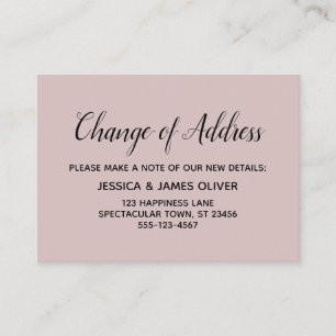 Recepción Elegante y mínimo cambio de la tarjeta de Rosa de 