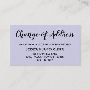 Recepción Elegante y mínimo cambio de la tarjeta Lavender de