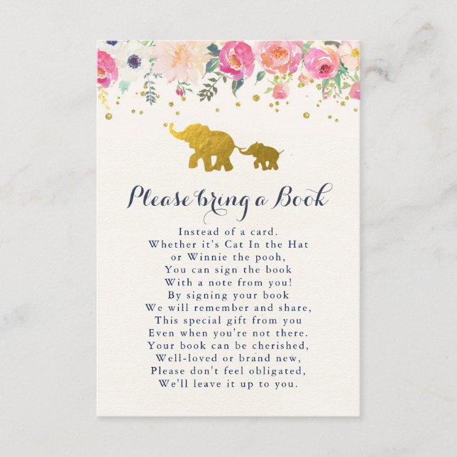 Recepción Elephant Pink Trae Una Tarjeta De Libro (Anverso)
