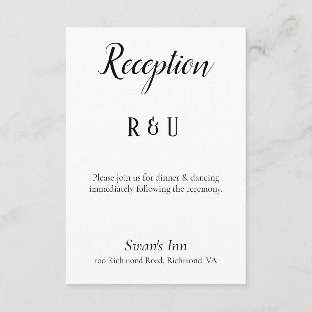 Recepción en blanco y negro bonito (Anverso)